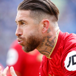 Sergio Ramos celebrando un gol con el Sevilla FC