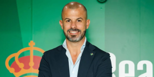 Manu Fajardo en el anuncio de su presentación como director deportivo del Betis