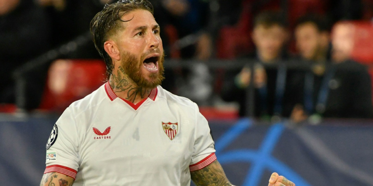 Sergio Ramos celebrando un gol 