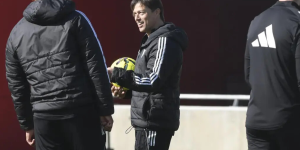 Almeyda en el entrenamiento